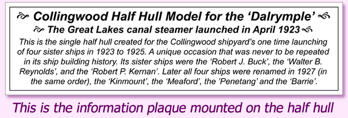 The 'Dalrymple' Half Hull Name Tag